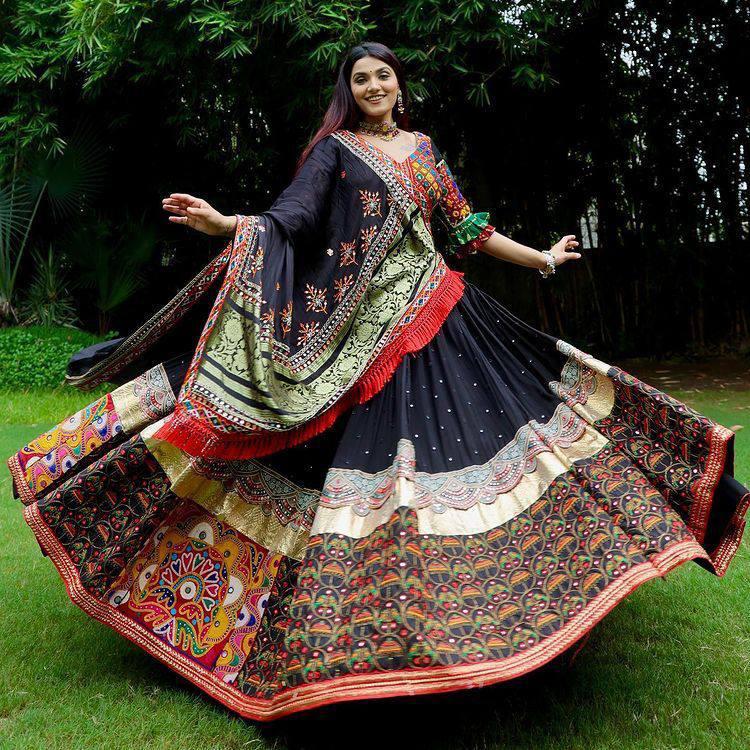 Black Colour Heavy Printed Lehngha Choli