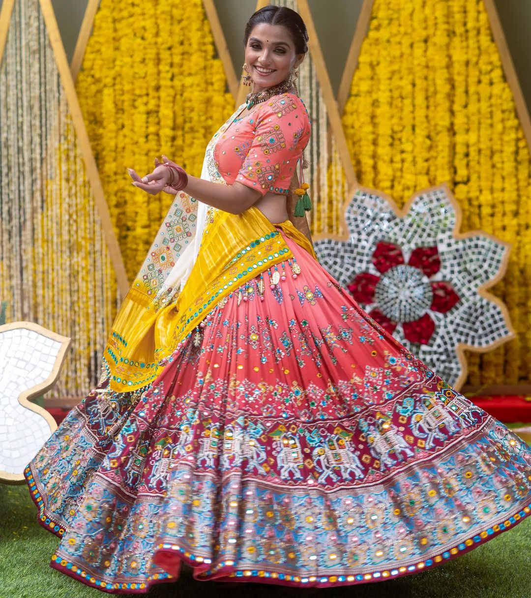 Peach Color Designer Lehenga Choli