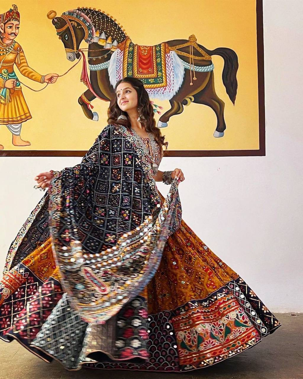 Orange Color Navratri Designer Heavy Lehenga Choli