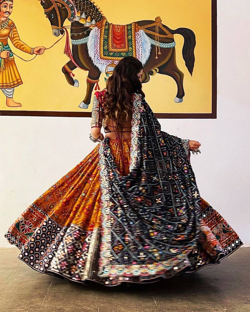 Orange Color Navratri Designer Heavy Lehenga Choli