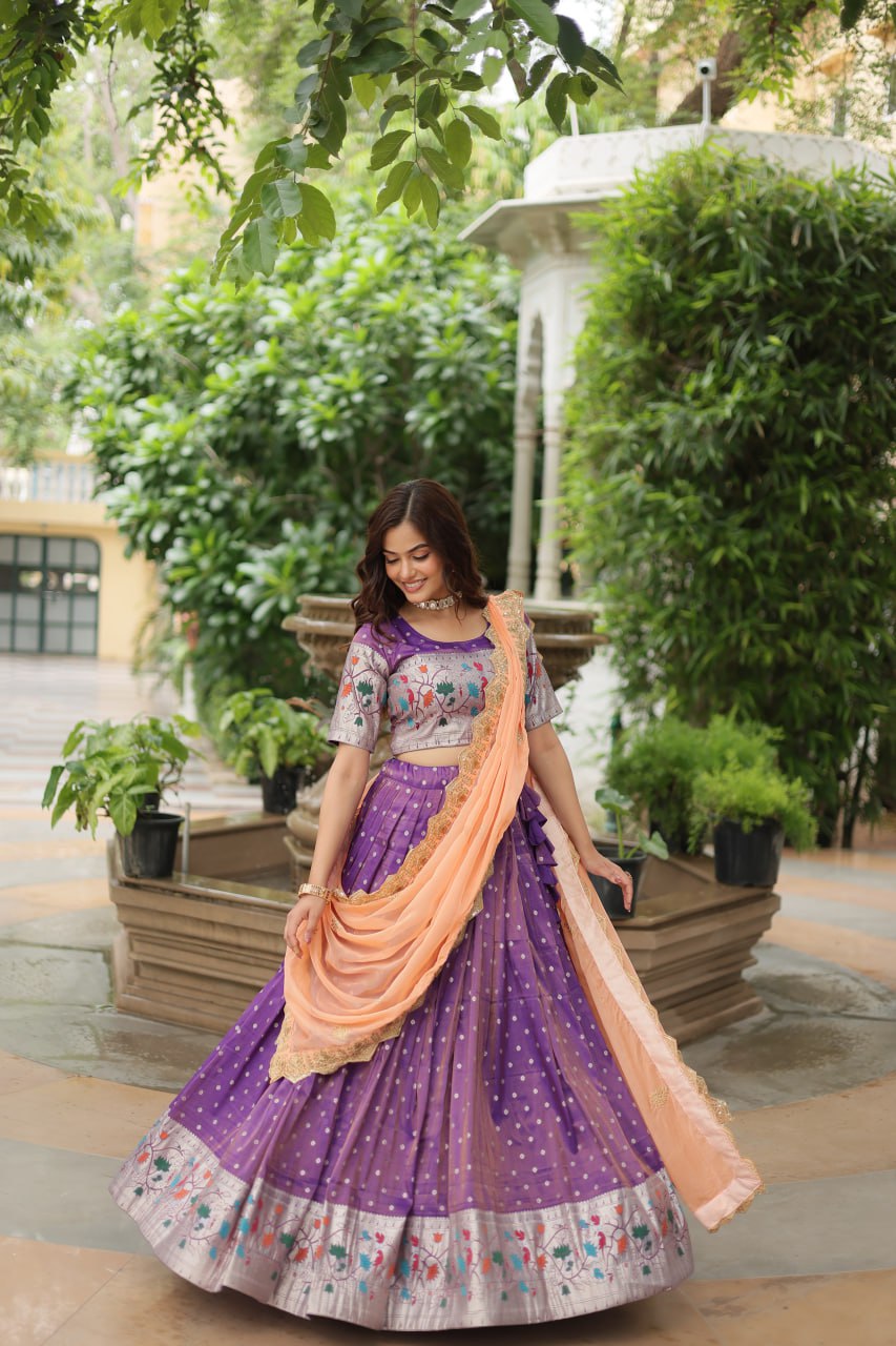 Trending Cosmos Jequard Lehenga Choli With Russian silk Embroidered Dupatta LEHNGHA CHOLI COLLECTION