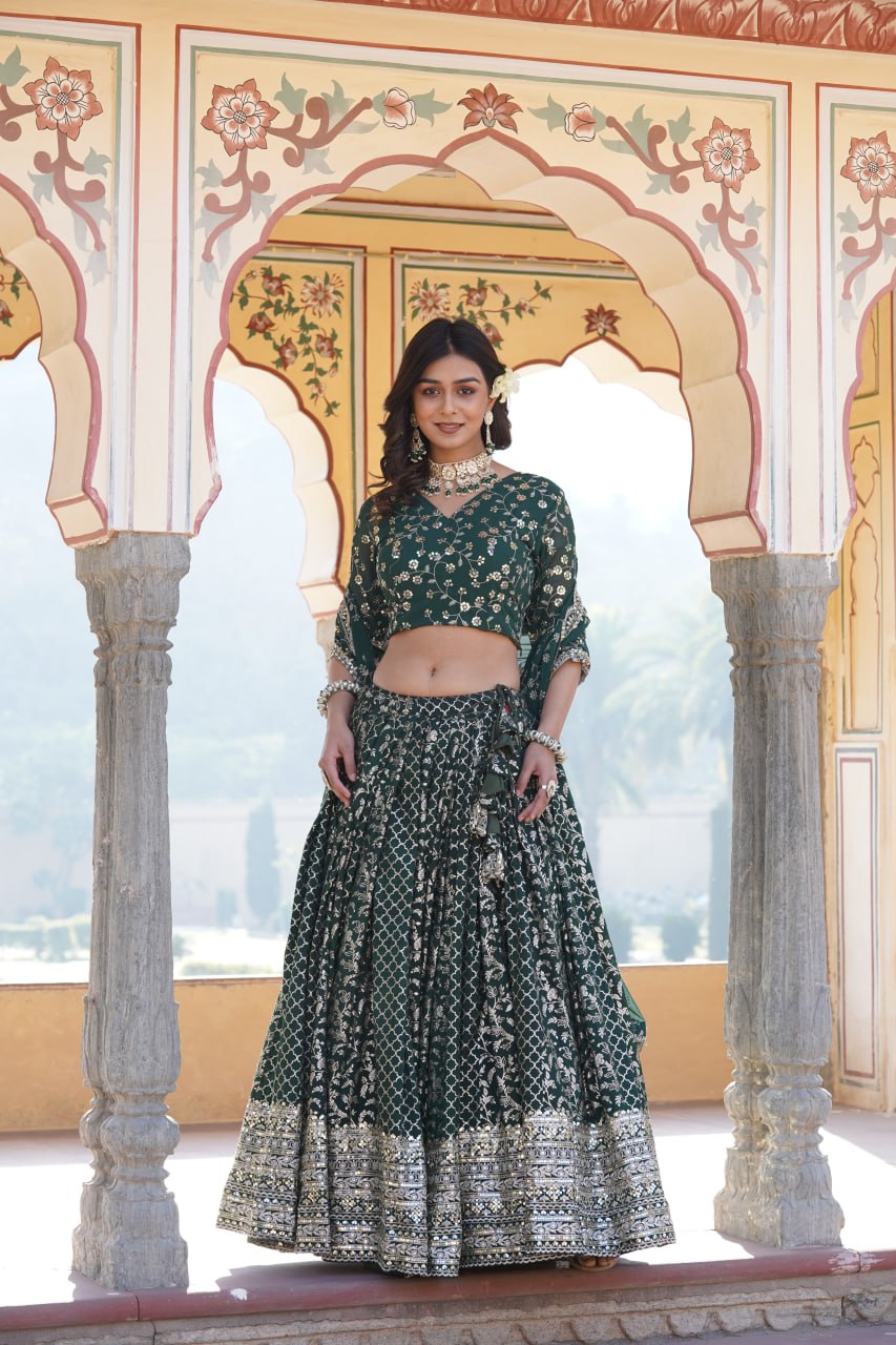 Designer Pure Viscose Jacquard fabric Lehenga Choli & Dupatta Set LEHENGA CHOLI COLLECTIONS-2024