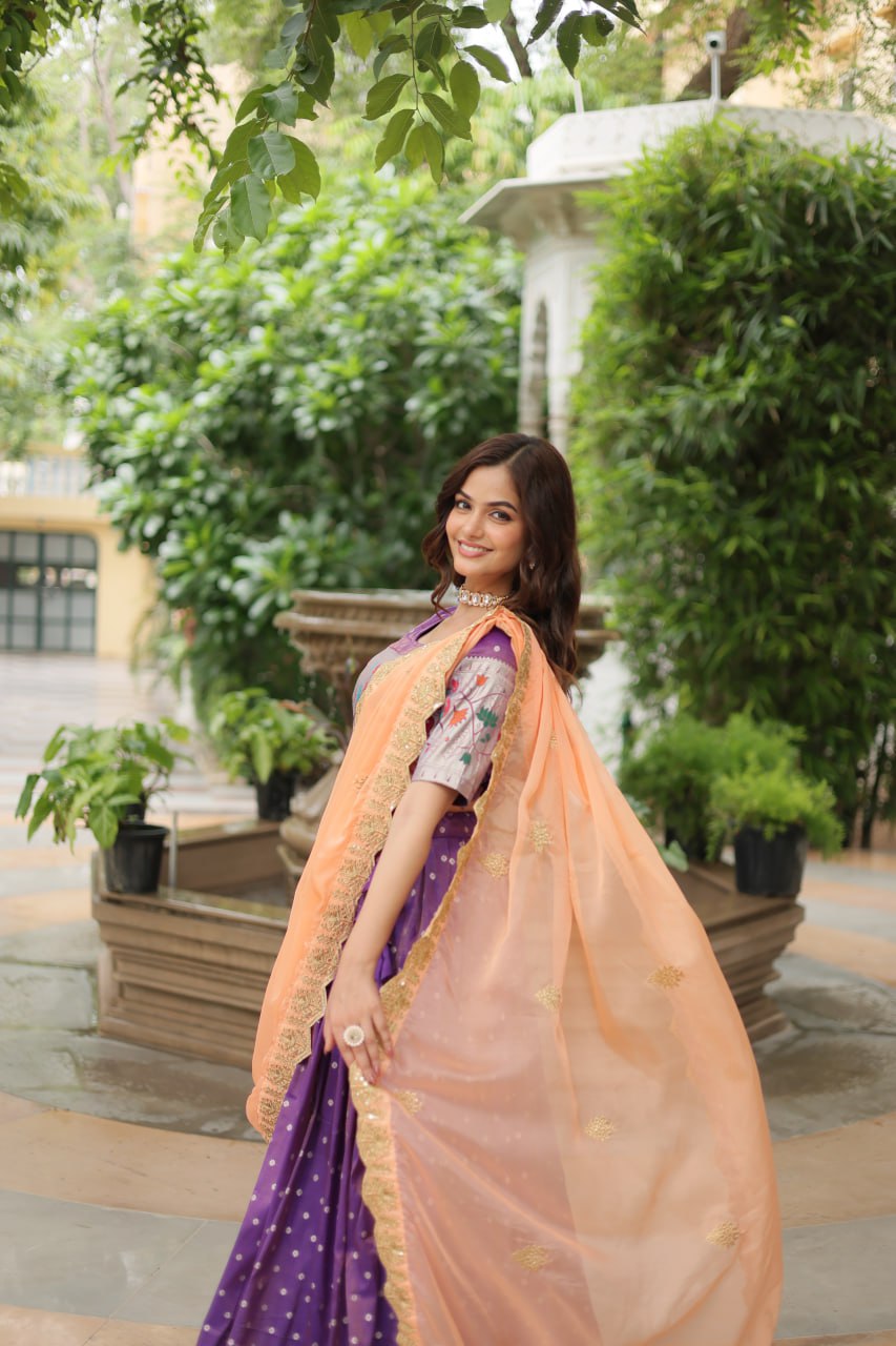 Trending Cosmos Jequard Lehenga Choli With Russian silk Embroidered Dupatta LEHNGHA CHOLI COLLECTION