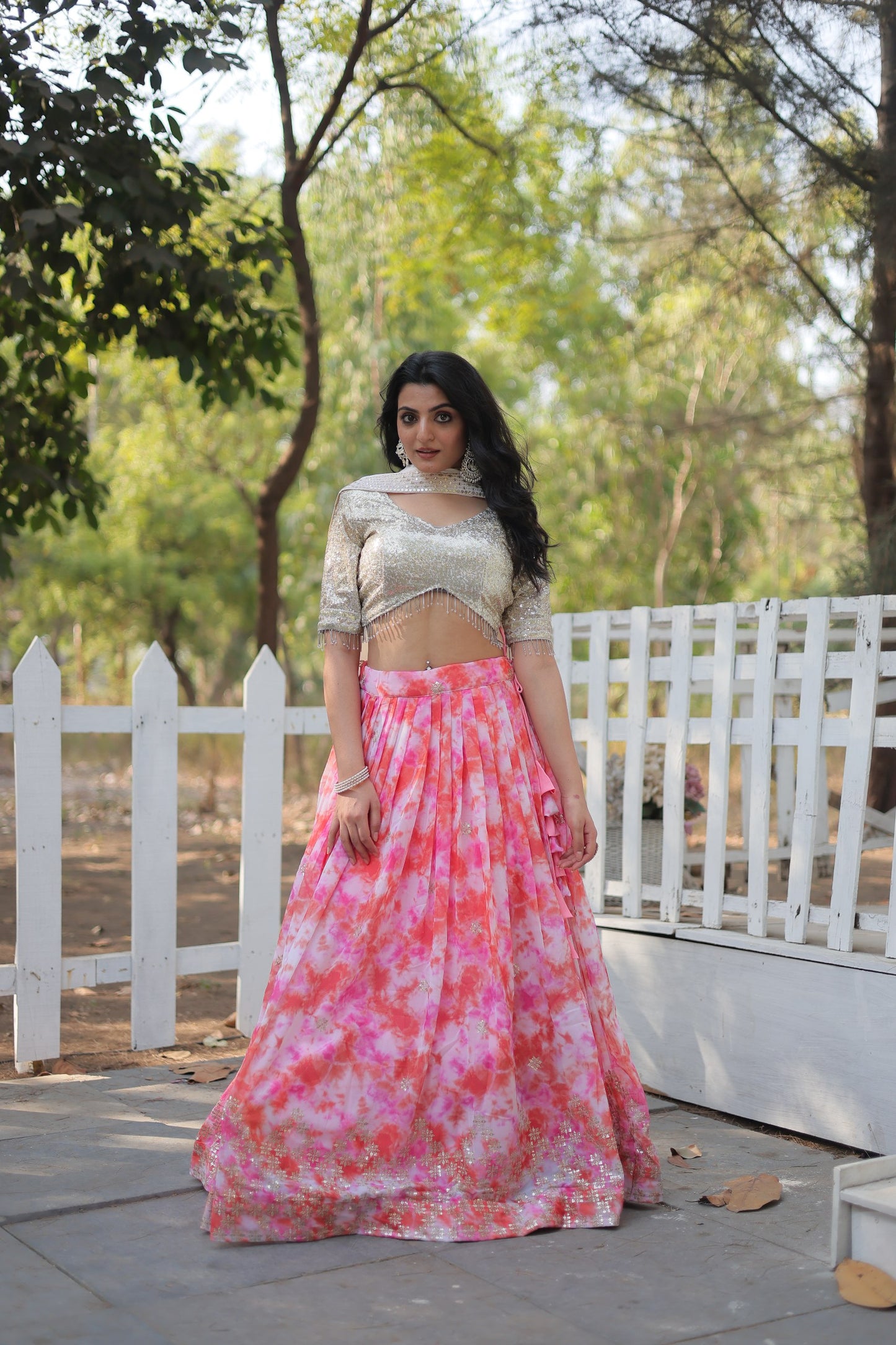 Digital Printed Georgette Lehengas, Each Lehenga is A Masterpiece, Crafted to Perfection and Adorned With delicate tassels LEHNGHA CHOLI COLLECTION