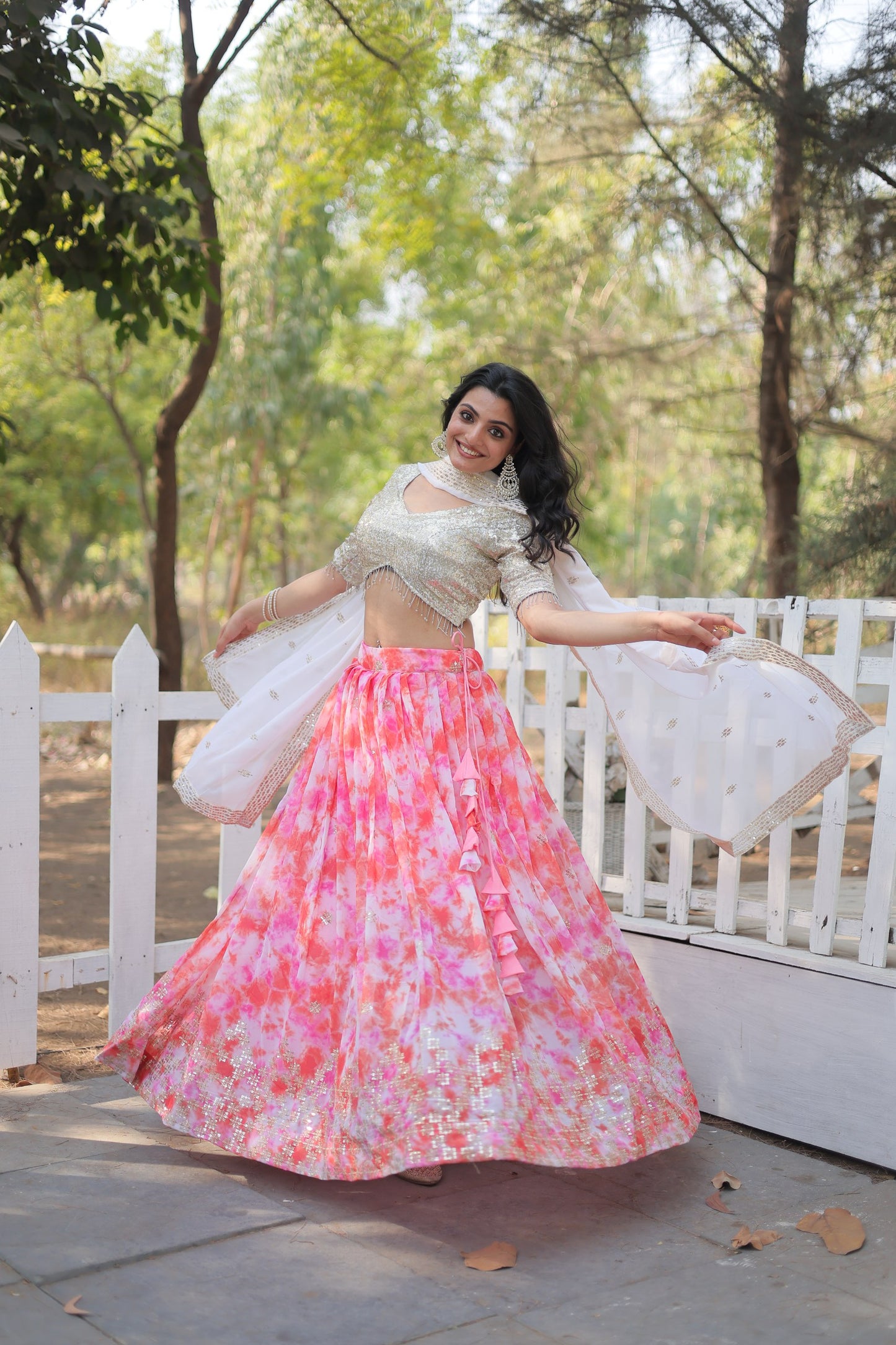 Digital Printed Georgette Lehengas, Each Lehenga is A Masterpiece, Crafted to Perfection and Adorned With delicate tassels LEHNGHA CHOLI COLLECTION