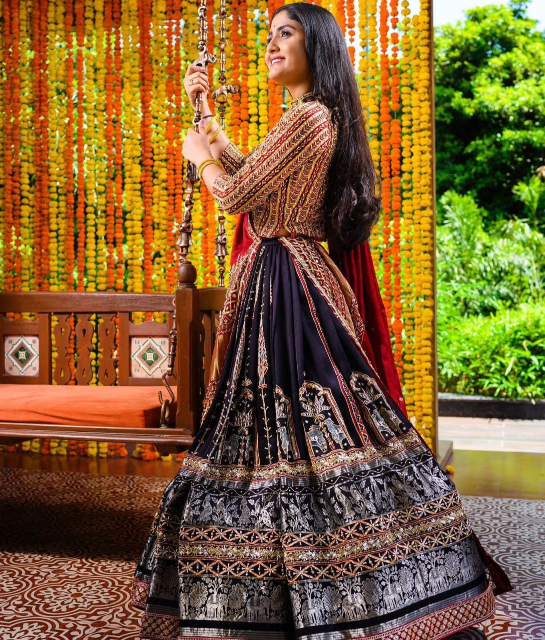 Geeta Rabari Designer Printed Choli With Dupatta For Soft Butter Silk