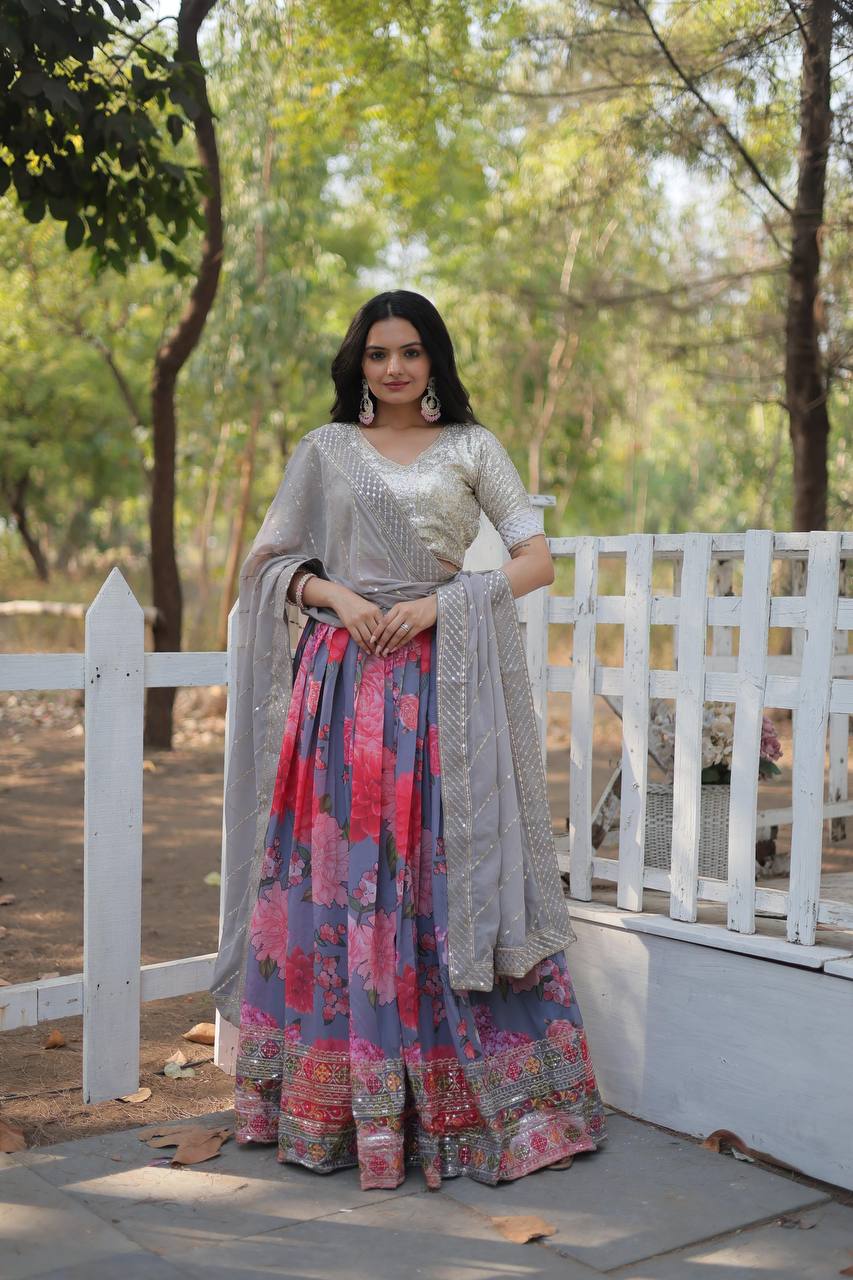 Digital Printed Georgette Lehengas choli collection