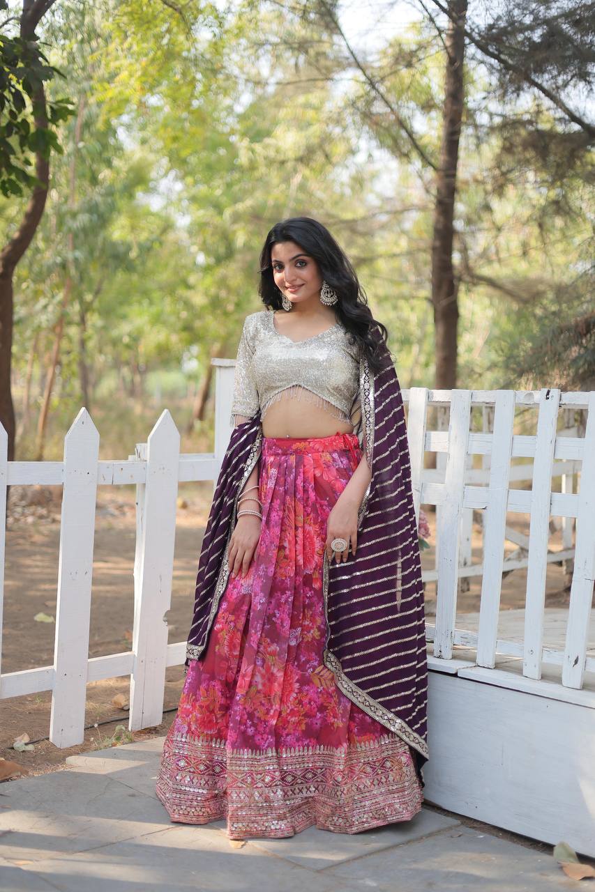 DIGITAL PRINTED GEORGETTE LEHNGHA CHOLI COLLECTION