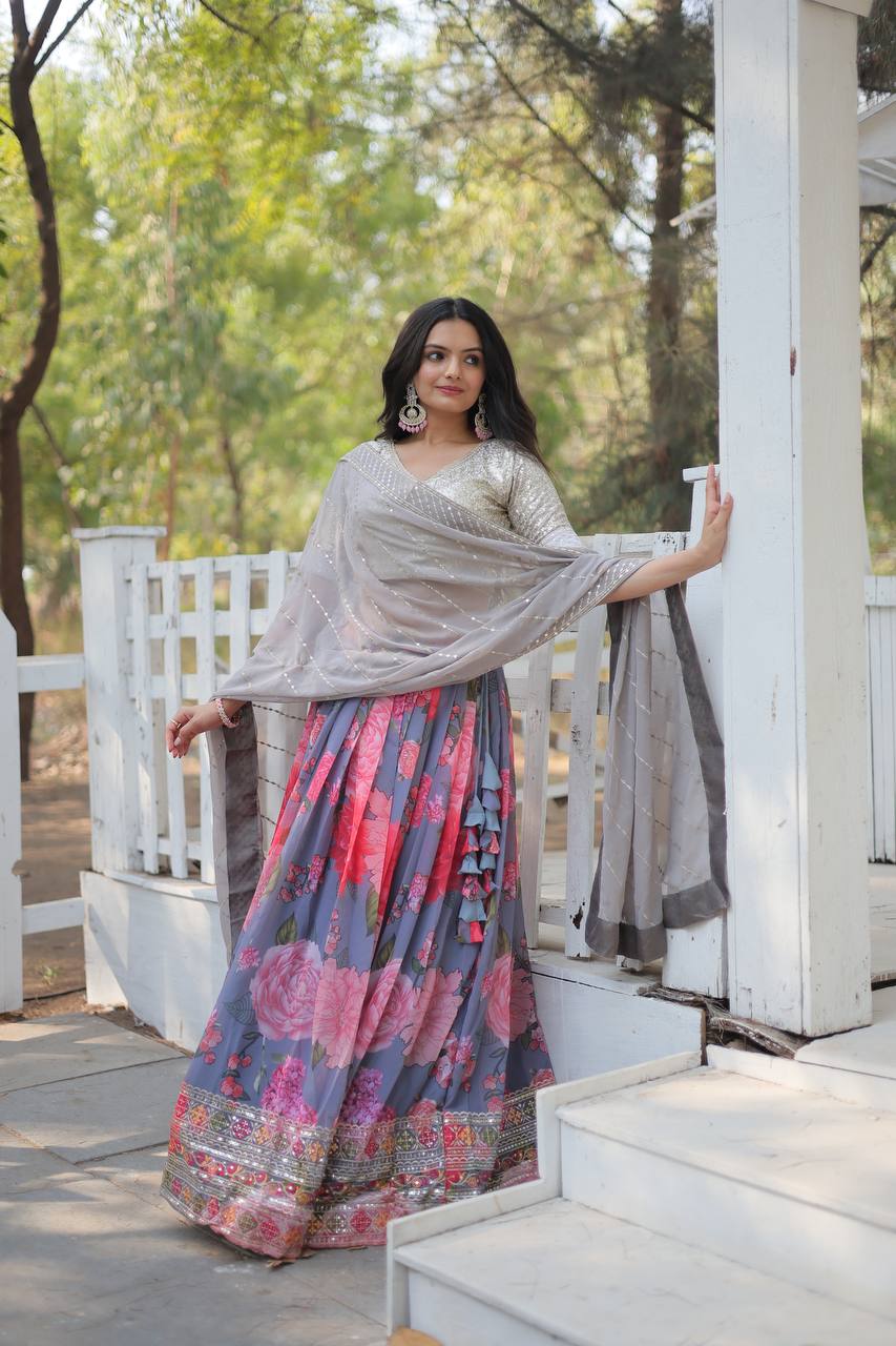 Digital Printed Georgette Lehengas choli collection