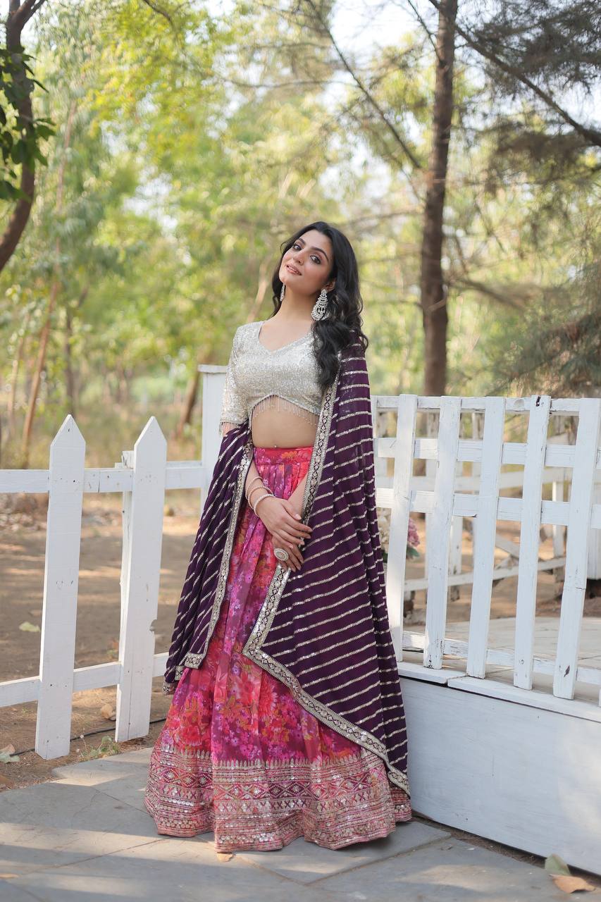 DIGITAL PRINTED GEORGETTE LEHNGHA CHOLI COLLECTION