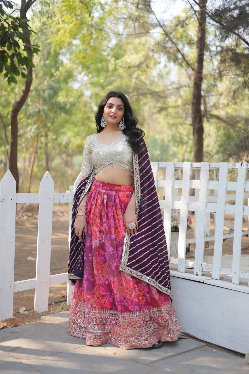 DIGITAL PRINTED GEORGETTE LEHNGHA CHOLI COLLECTION