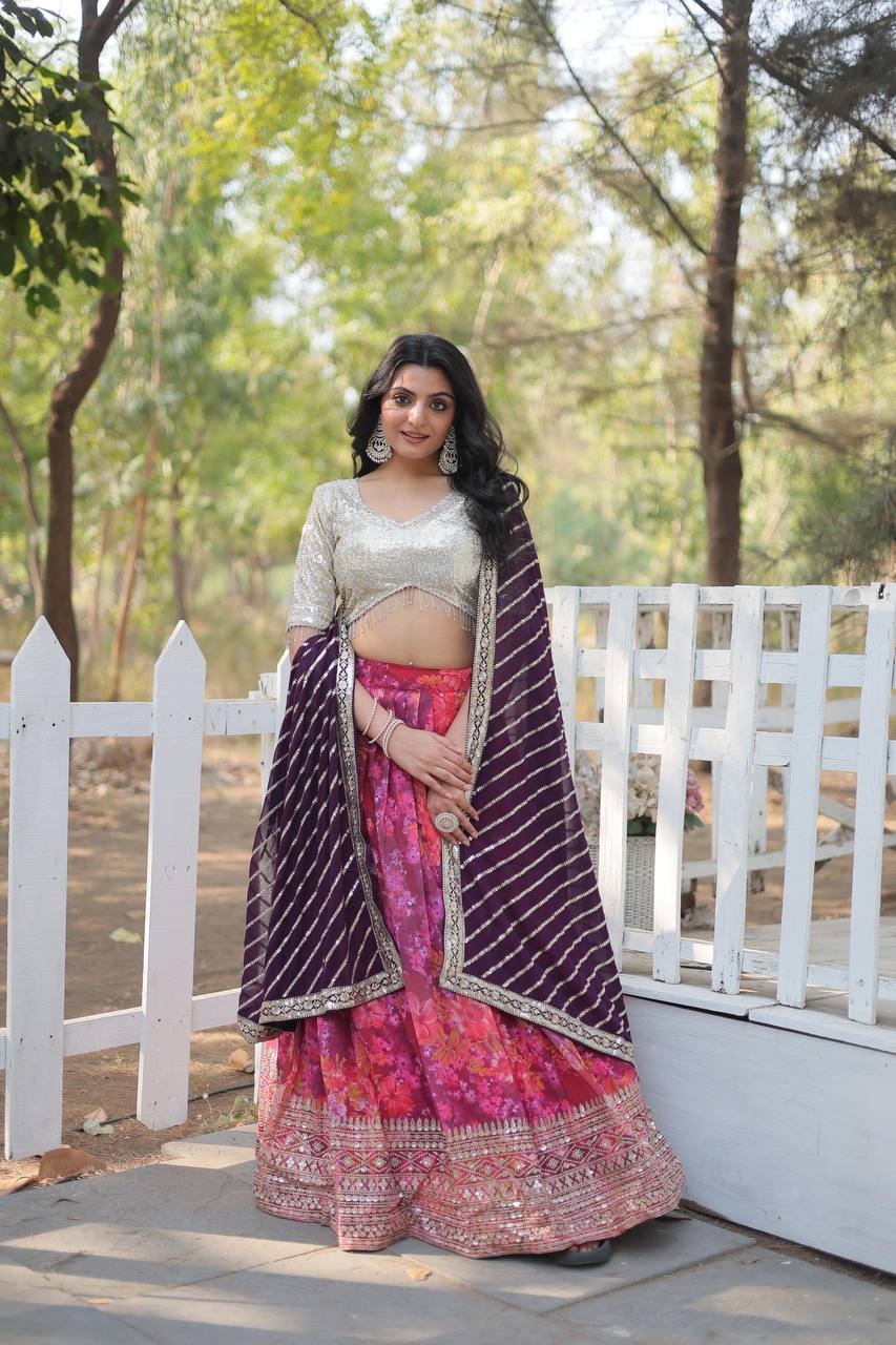 DIGITAL PRINTED GEORGETTE LEHNGHA CHOLI COLLECTION