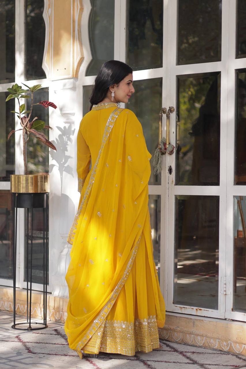 DESIGNER Georgette with Rich Sequins Embroidered work GOWN-WITH-DUPATTA COLLECTIONS