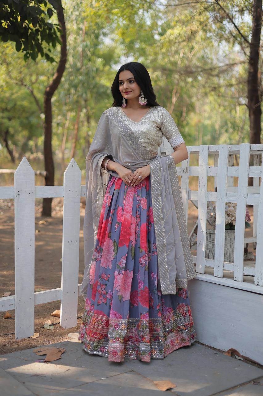 Digital Printed Georgette Lehengas choli collection