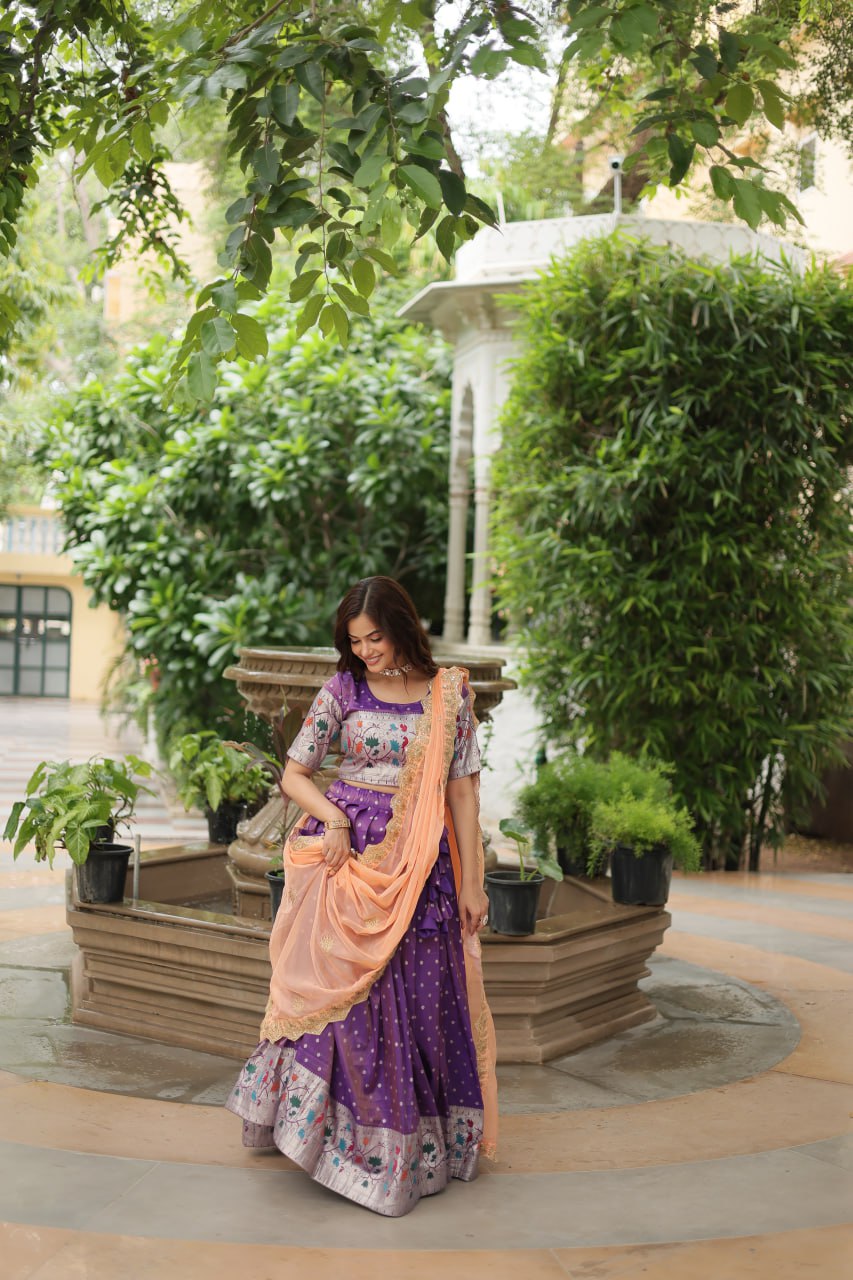 Trending Cosmos Jequard Lehenga Choli With Russian silk Embroidered Dupatta LEHNGHA CHOLI COLLECTION