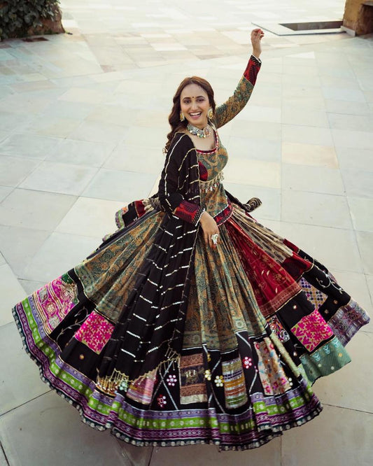 Designer Printed Lehenga Choli With Mirror Work