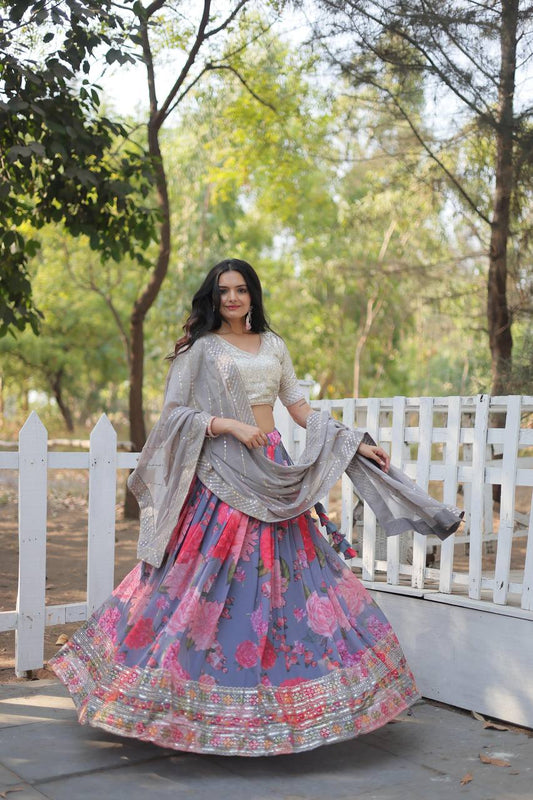 Digital Printed Georgette Lehengas choli collection
