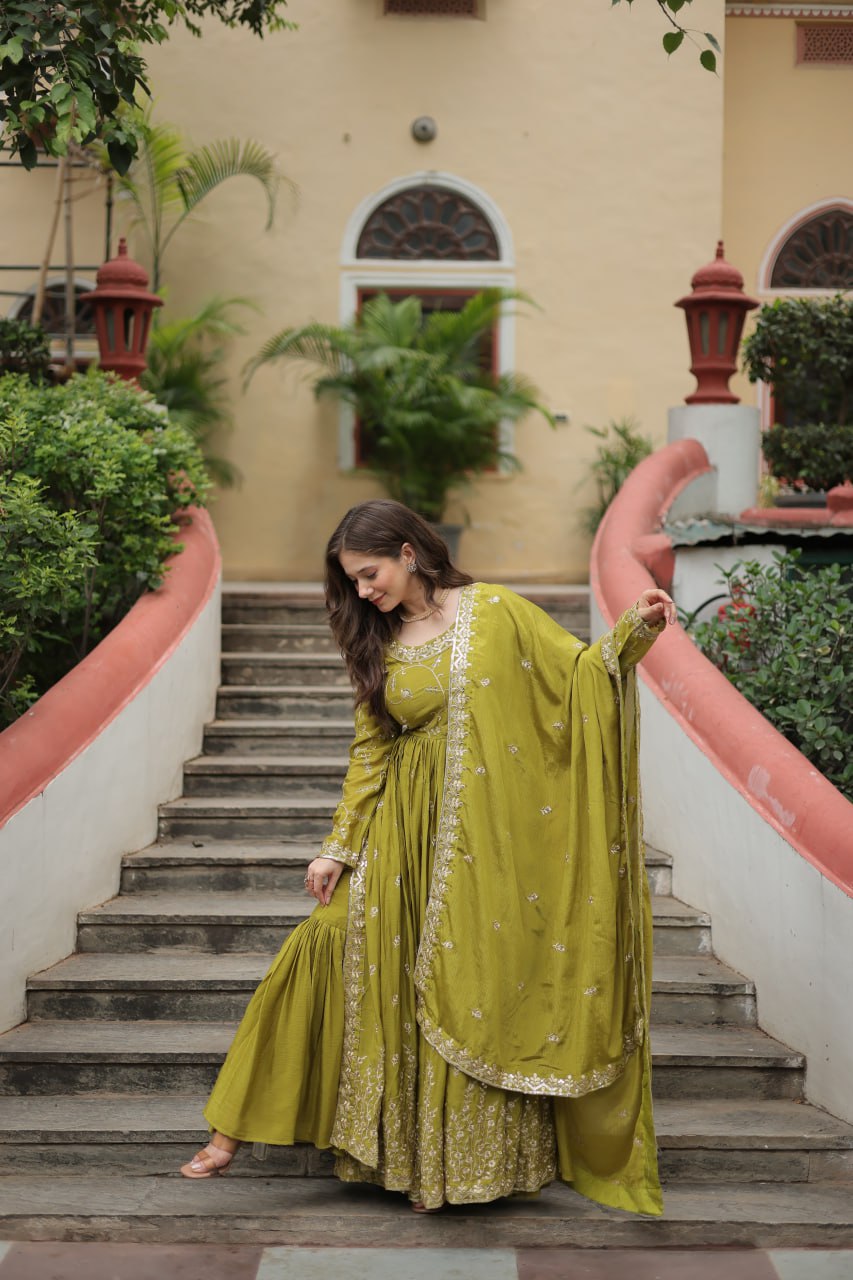 PREMIUM DESIGNER READYMADE TOP-SHARARA-DUPATTA COLLECTIONS